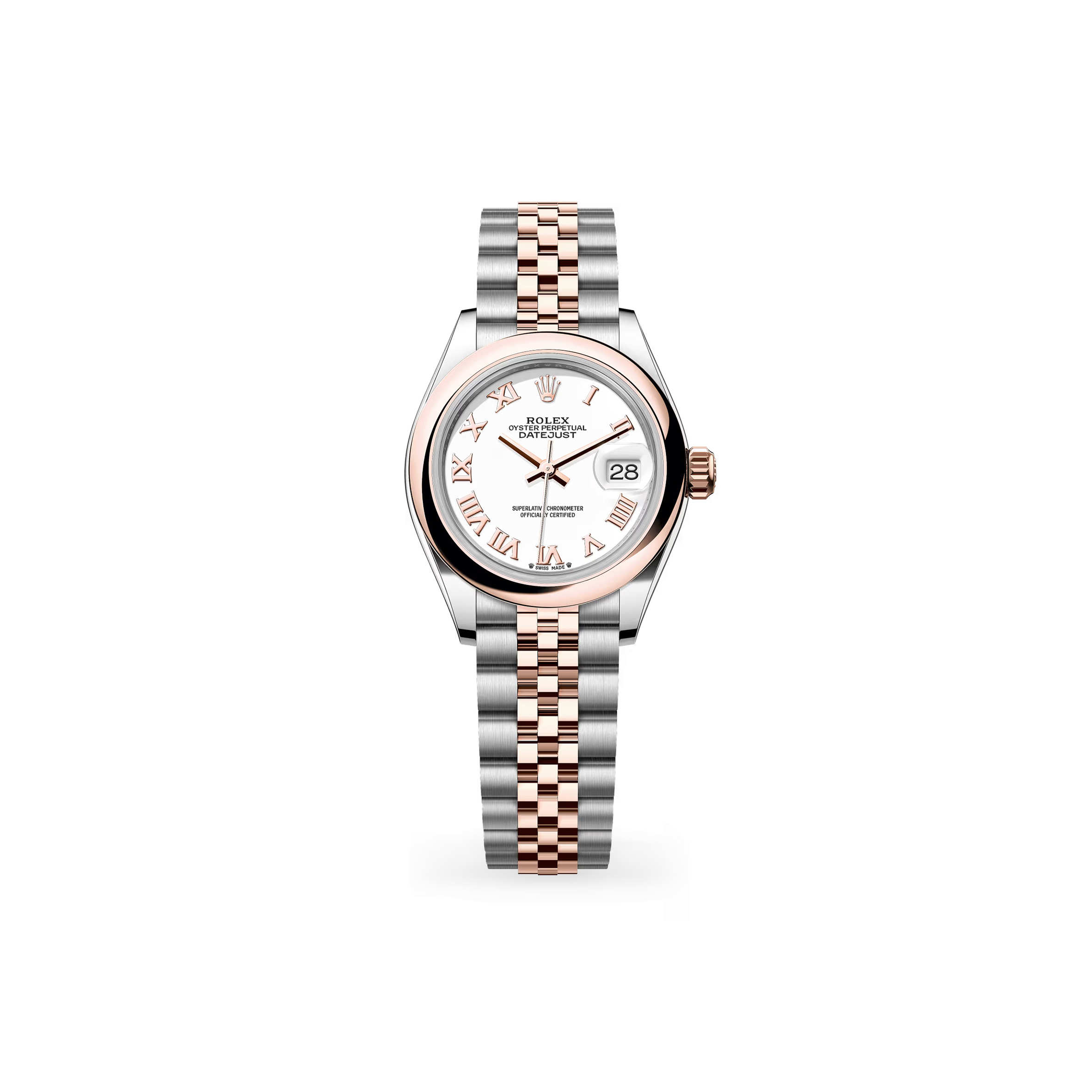 ROLEX LADY-DATEJUST OYSTER, 28 MM, OYSTERSTEEL AND EVEROSE GOLD 279161